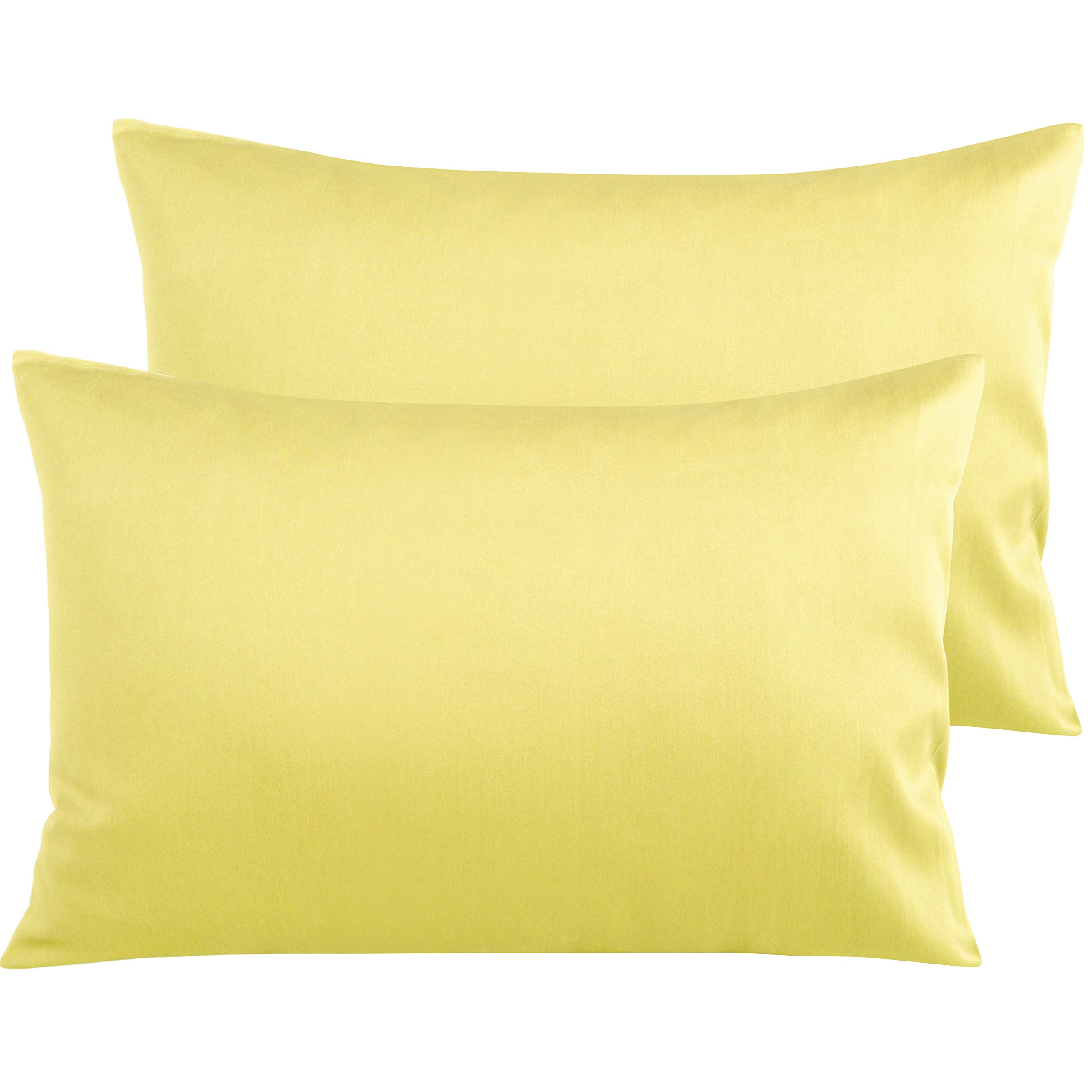 Ntbay 500 Thread Count 100% Egyptian Cotton Queen Pillowcases, Super Soft And Breathable Envelope Closure Pillow Cases, 20X30 Inches, Mustard Yellow